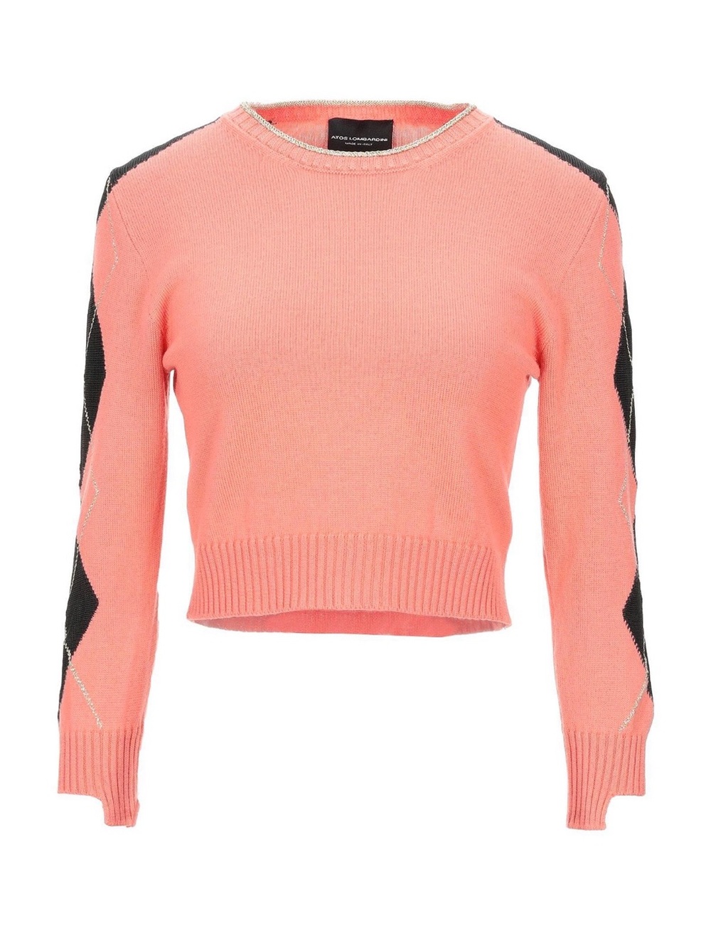 ATOS LOMBARDINI
Sweaters
4 (US) - Coral and Black Crewneck Cropped S